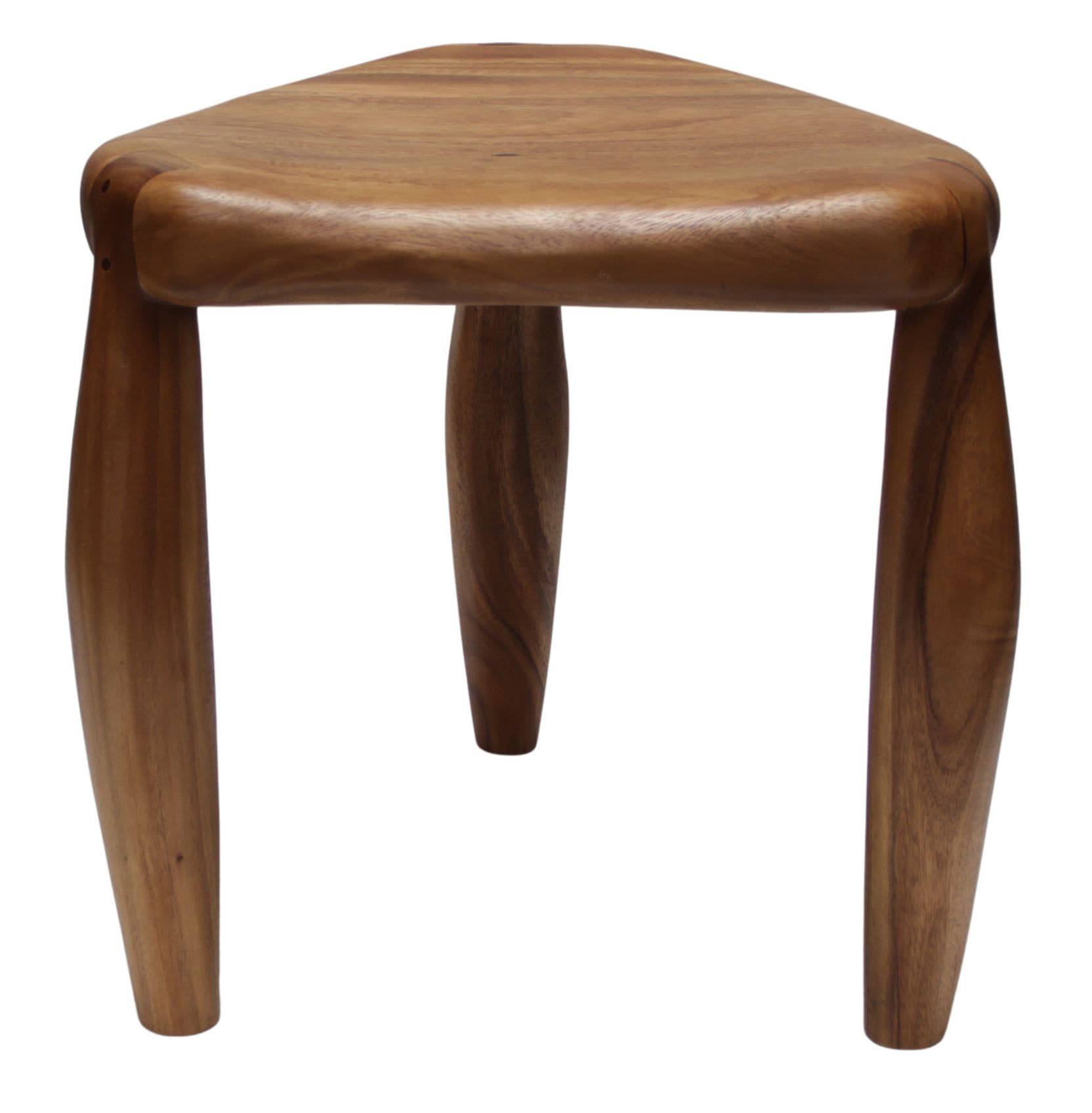 Mesa Lateral em Madeira com Design Geométrico e Base Marcante